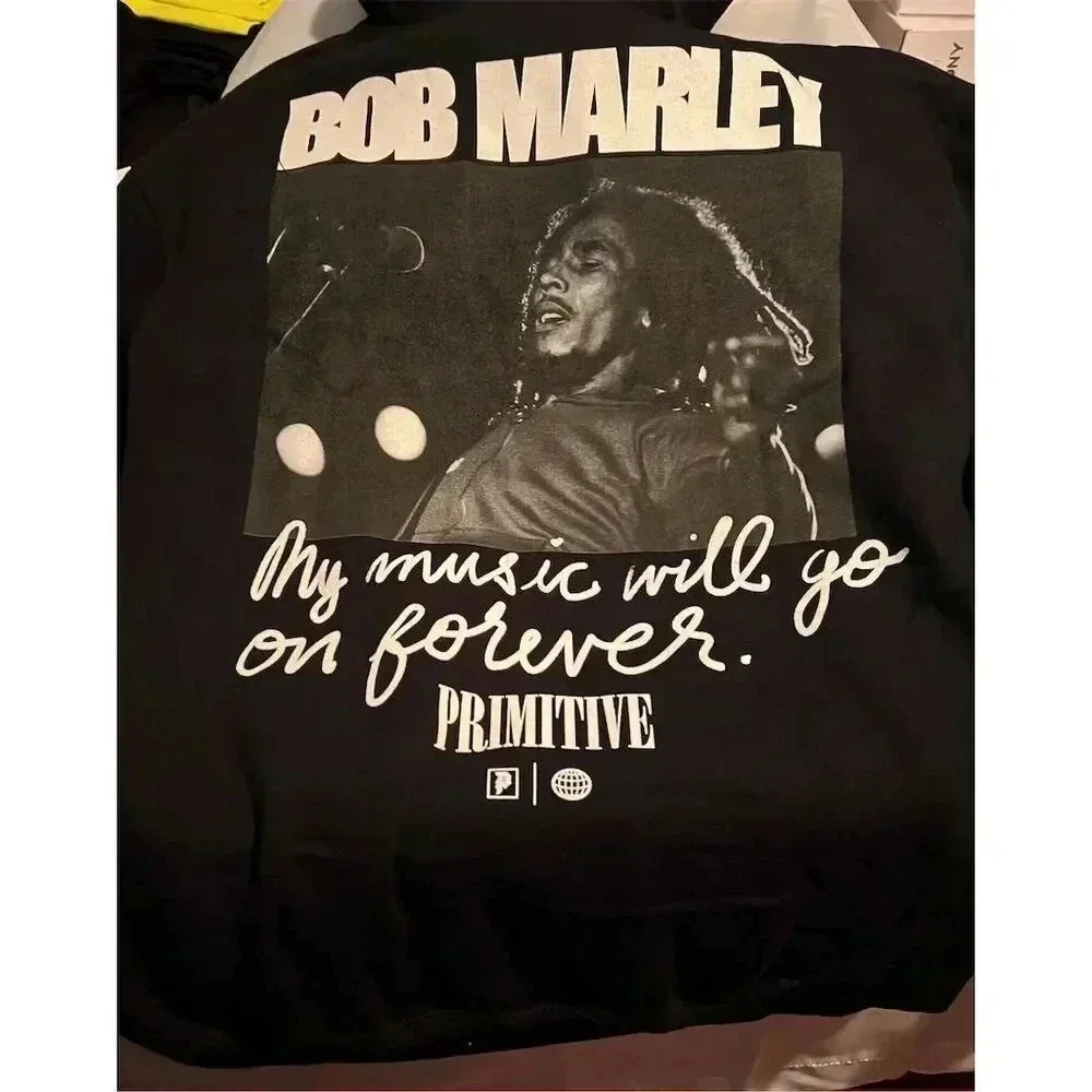 Primitive x Bob Marley Black Hoodie Unisex M Graphic Print Pullover
